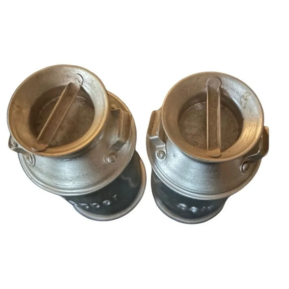 Milk Can Aluminum Salt & Pepper Shakers 1970’s Japan